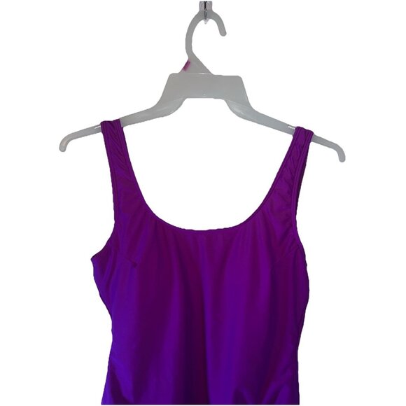Summer Mac Purple Lined bathing suit one piece size Large Built In Bra - Picture 2 of 7
